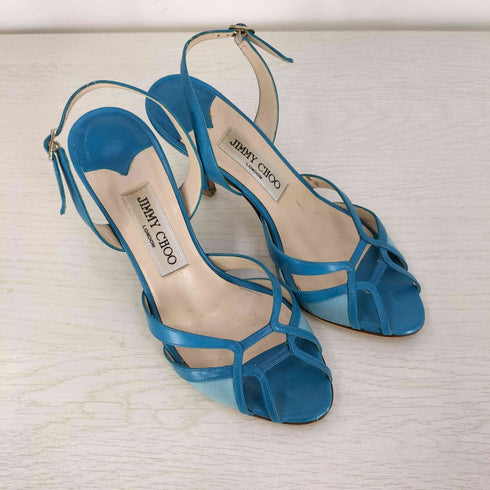 ジミーチュウ JIMMY CHOO イタリア製 レザー ストラップ ヒールサンダル レディース 35 1/2