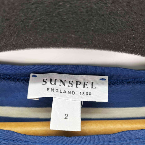 サンスペル Sunspel ボーダー ボートネック カットソー レディース JPN:2