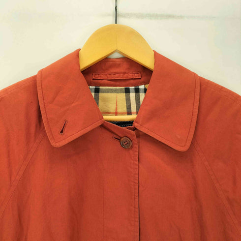 バーバリーズ BURBERRYS 80-90S OLD MADE IN ENGLAND 英国製 比翼 裏地ノバチェック バルマカーン ステンカラー ロング コート レディース