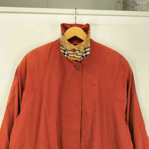 バーバリーズ BURBERRYS 80-90S OLD MADE IN ENGLAND 英国製 比翼 裏地ノバチェック バルマカーン ステンカラー ロング コート レディース