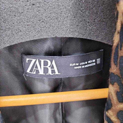 ザラ ZARA レオパード ダブル テーラードジャケット レディース import:M