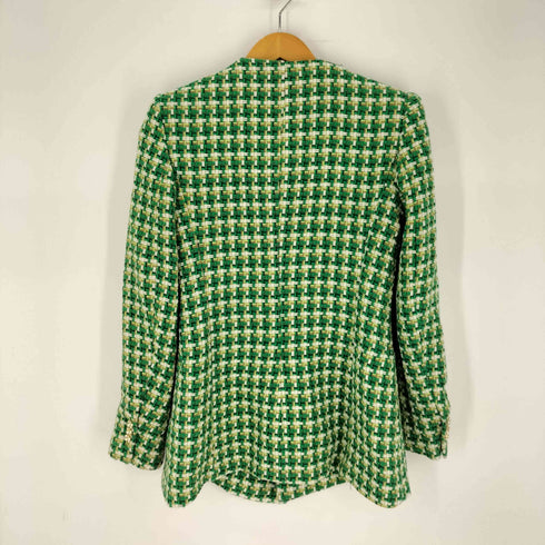 ザラ ZARA ツイード ノーカラー テーラードジャケット レディース import:S