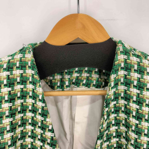 ザラ ZARA ツイード ノーカラー テーラードジャケット レディース import:S
