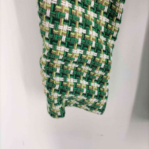 ザラ ZARA ツイード ノーカラー テーラードジャケット レディース import:S