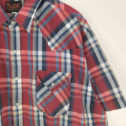 プレインズ PLAINS WESTERN WEAR BIG MAN チェック ウエスタンシャツ メンズ 2X