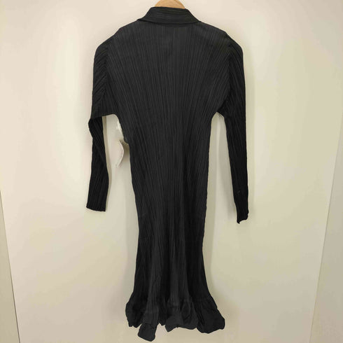 プリーツプリーズイッセイミヤケ PLEATS PLEASE ISSEY MIYAKE 02AW 異素材切替 プリーツ ロングカーディガン レディース JPN:2