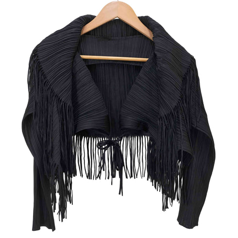 プリーツプリーズイッセイミヤケ PLEATS PLEASE ISSEY MIYAKE 04SS フリンジデザイン プリーツボレロ レディース JPN:3