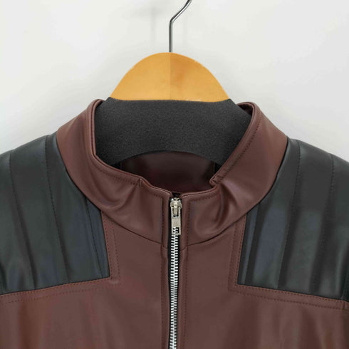フェイクレザーシングルライダース メンズ import:L