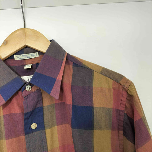 ヴァンヒューゼン VAN HEUSEN コットンポリ レギュラーカラー チェック シャツ メンズ import:M