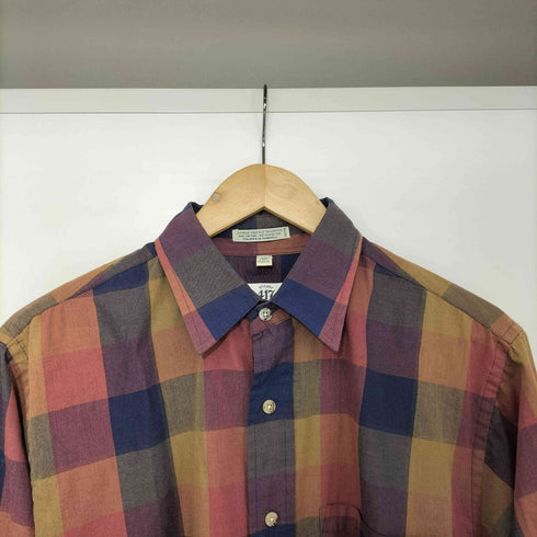 ヴァンヒューゼン VAN HEUSEN コットンポリ レギュラーカラー チェック シャツ メンズ import:M