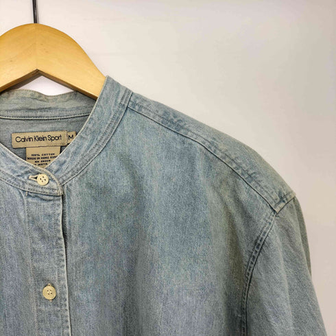カルバンクラインジーンズ Calvin Klein Jeans 90s OLD バンドカラー デニムシャツ ダンガリーシャツ メンズ import:M