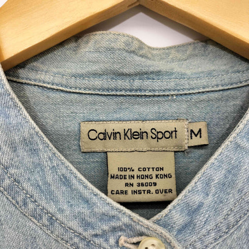 カルバンクラインジーンズ Calvin Klein Jeans 90s OLD バンドカラー デニムシャツ ダンガリーシャツ メンズ import:M
