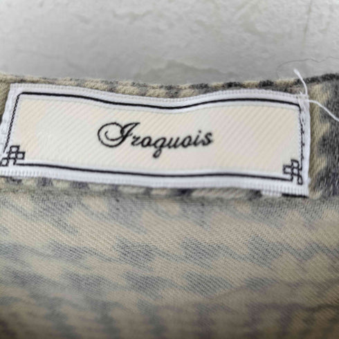 イロコイ Iroquois シルク混 千鳥格子柄 バンドカラーシャツ メンズ 1