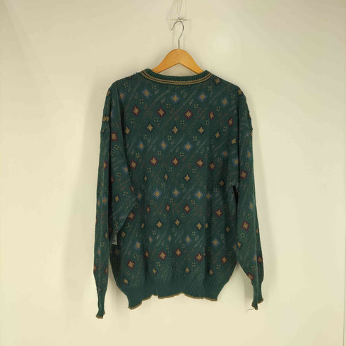 TRADER BAY USA製 90S 総柄 アクリル混 コットン ニット メンズ import:XL