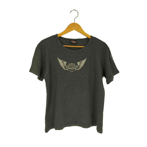 ハーレーダビッドソン HARLEY-DAVIDSON フロントロゴ S/S サーマル Tシャツ レディース import:L
