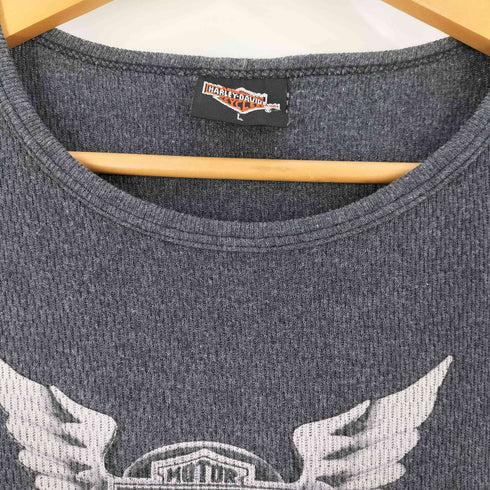 ハーレーダビッドソン HARLEY-DAVIDSON フロントロゴ S/S サーマル Tシャツ レディース import:L