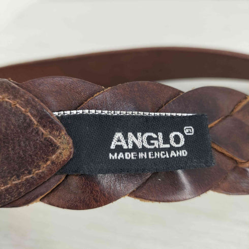 ANGLO 本革 メッシュ切替 バックルベルト メンズ 80