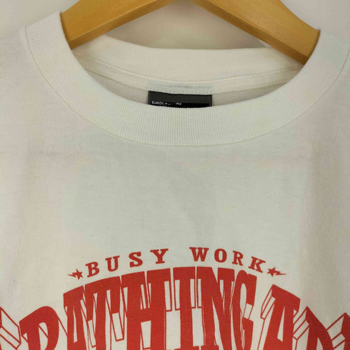 アベイシングエイプ A BATHING APE 袖裾シングル BUSY WORK ロゴ クルーネックTシャツ メンズ Xtra