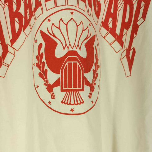 アベイシングエイプ A BATHING APE 袖裾シングル BUSY WORK ロゴ クルーネックTシャツ メンズ Xtra