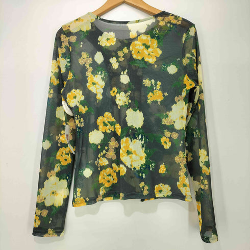レイビームス Ray BEAMS 26SS シアー フラワープリント カーディガン レディース