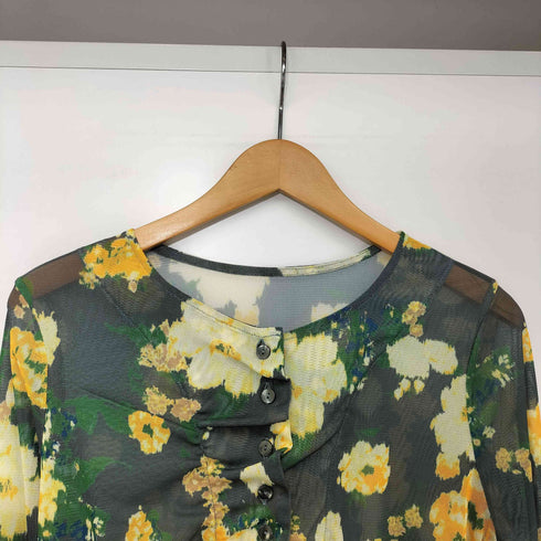 レイビームス Ray BEAMS 26SS シアー フラワープリント カーディガン レディース
