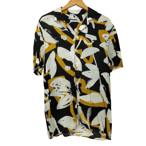 ザラ ZARA レーヨン100 総柄 S/S オープンカラー シャツ メンズ import:M