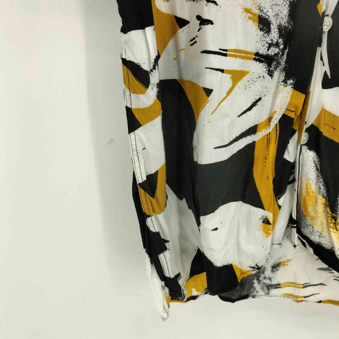 ザラ ZARA レーヨン100 総柄 S/S オープンカラー シャツ メンズ import:M