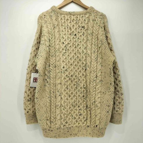 OCEAN VIEW アイルランド製 ウール100 ネップ フィッシャーマンニット アランニット メンズ import:XL
