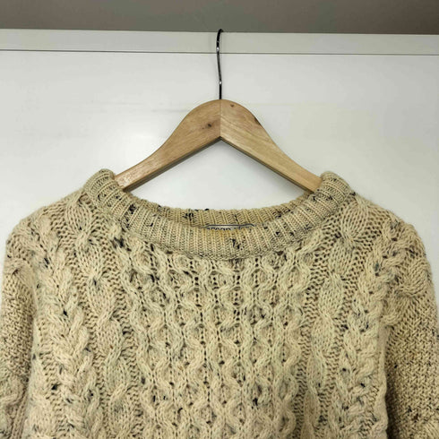 OCEAN VIEW アイルランド製 ウール100 ネップ フィッシャーマンニット アランニット メンズ import:XL