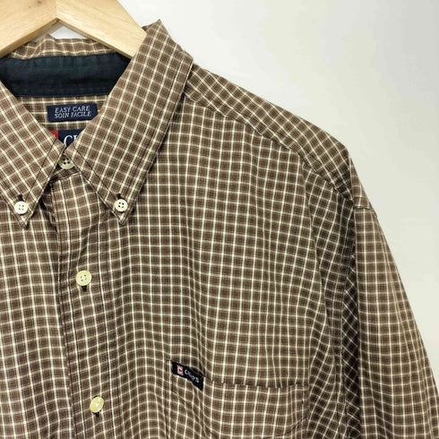 チャップス CHAPS コットン ポリ チェック ボタンダウン L/S シャツ メンズ import:L