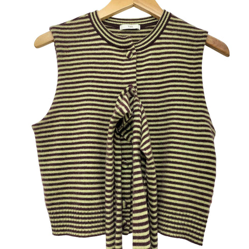 タン TAN 25AW CASHMERE STRIPED KNIT VEST WITH LONG SCARF レディース FREE