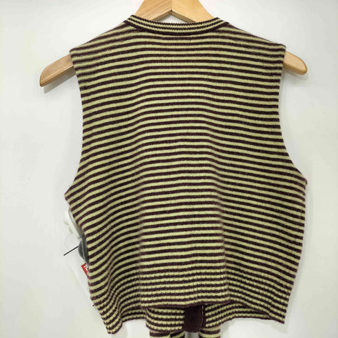 タン TAN 25AW CASHMERE STRIPED KNIT VEST WITH LONG SCARF レディース FREE