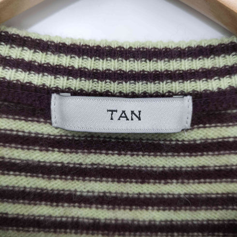 タン TAN 25AW CASHMERE STRIPED KNIT VEST WITH LONG SCARF レディース FREE