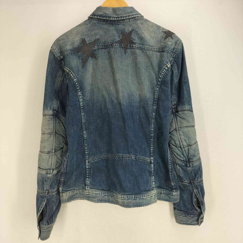 ディーゼル DIESEL バックスター刺繍 ダメージ加工 デニムジャケット メンズ import:L