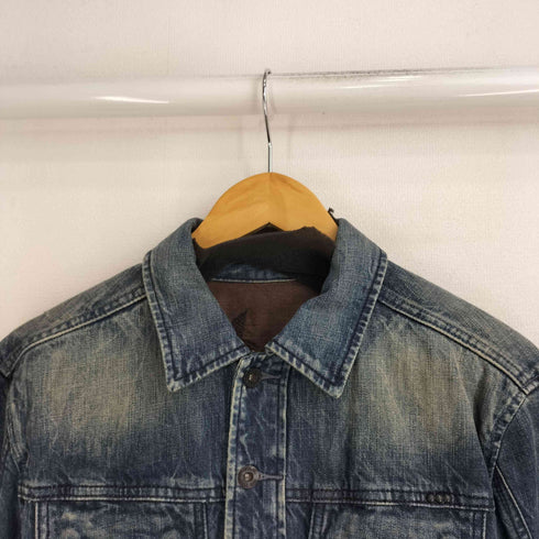ディーゼル DIESEL バックスター刺繍 ダメージ加工 デニムジャケット メンズ import:L