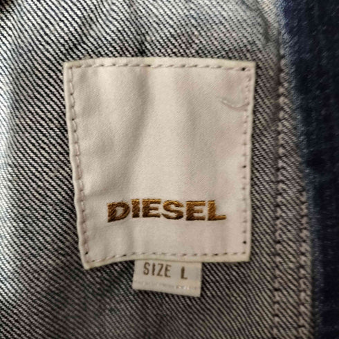 ディーゼル DIESEL バックスター刺繍 ダメージ加工 デニムジャケット メンズ import:L