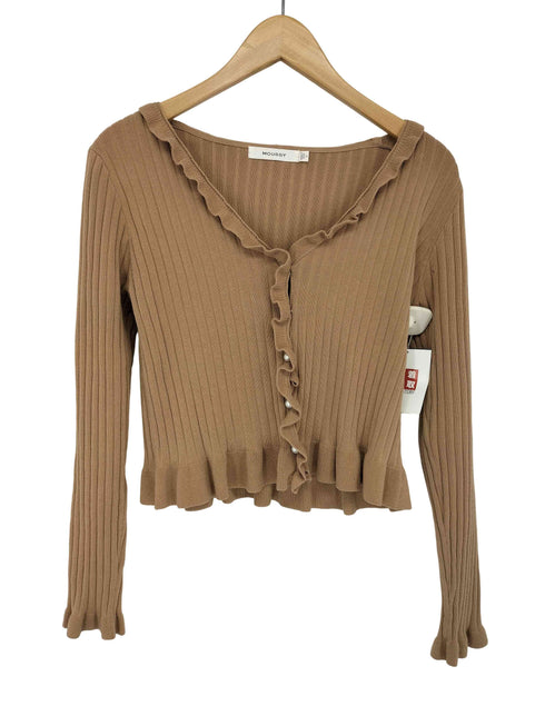 マウジー moussy RIB FRILL L/S カーディガン レディース FREE