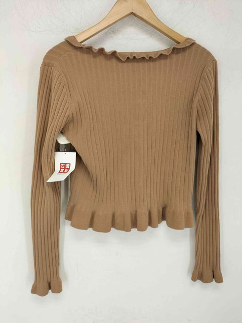 マウジー moussy RIB FRILL L/S カーディガン レディース FREE