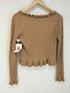 マウジー moussy RIB FRILL L/S カーディガン レディース FREE
