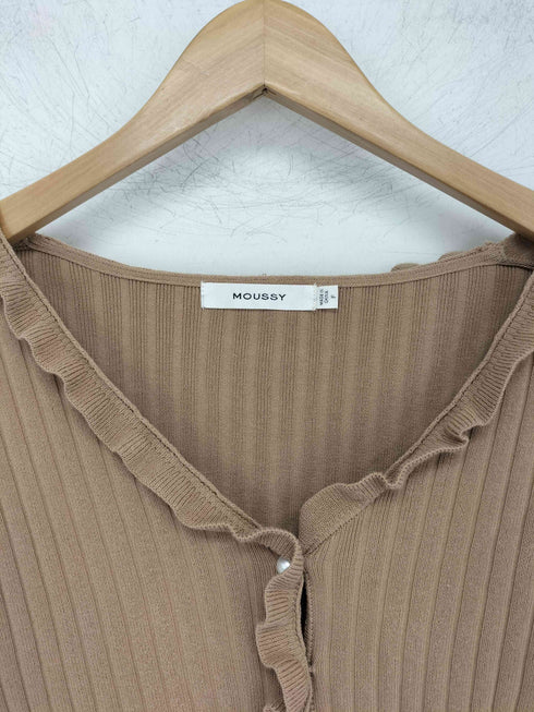 マウジー moussy RIB FRILL L/S カーディガン レディース FREE