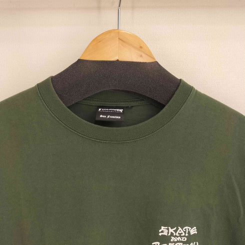 スラッシャー THRASHER SKATE AND DESTROY刺繍 バックプリント S/S Tシャツ メンズ import:L
