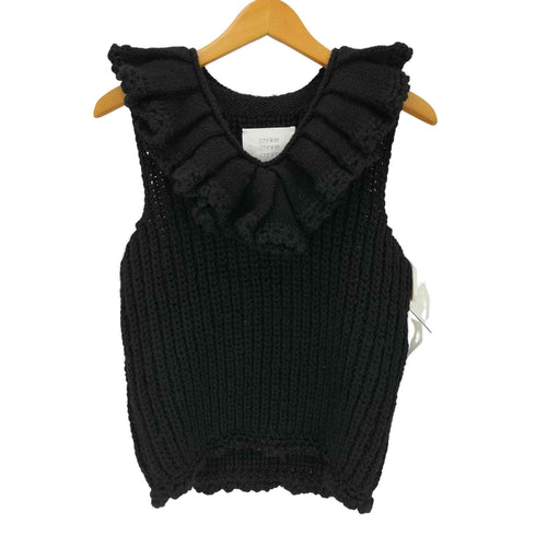 Crinkle Crinkle Crinkle hand knit ruffle vest ハンドニット ラッフルベスト レディース FREE