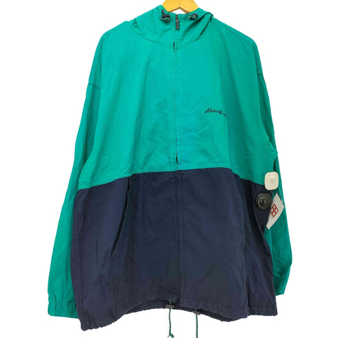 エディーバウアー Eddie Bauer 90s 黒タグ後期 バイカラー ナイロン アノラックパーカー プルオーバージャケット メンズ import:L