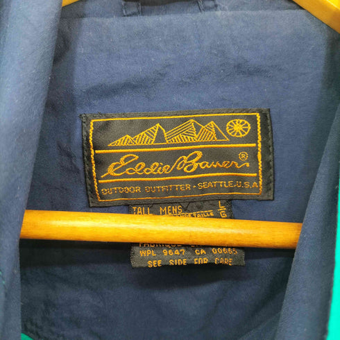 エディーバウアー Eddie Bauer 90s 黒タグ後期 バイカラー ナイロン アノラックパーカー プルオーバージャケット メンズ import:L