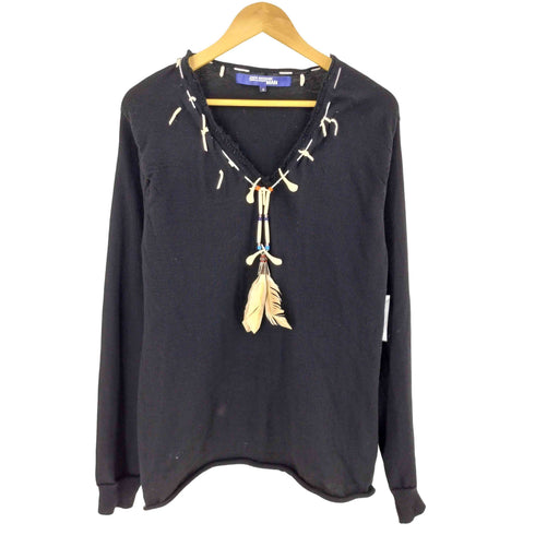 ジュンヤワタナベコムデギャルソンマン JUNYA WATANABE COMME des GARCONS MAN AD2003 AW トライバルネックレス Vネック ロングスリーブニット メンズ S
