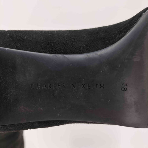 チャールズアンドキース CHARLES&KEITH スエードライク ブロックヒール ロングブーツ レディース JPN:24.5