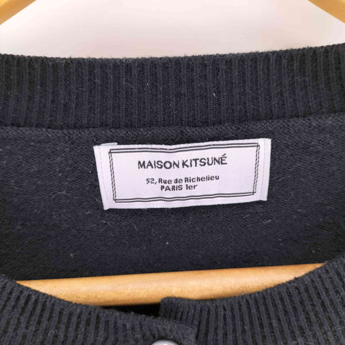 メゾンキツネ MAISON KITSUNE ダブルフォックスヘッド パッチ Rネック カーディガン レディース