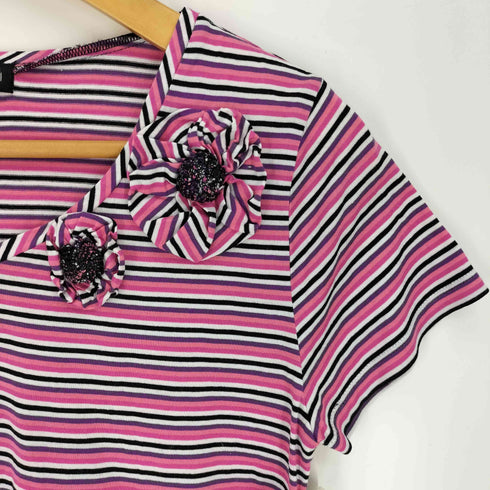 ソニアリキエル SONIA RYKIEL ボーダー柄 ボンボン S/S Tシャツ レディース JPN:40