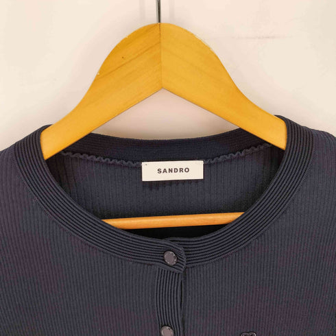 サンドロ sandro Fine knit cardigan リブニット カーディガン レディース JPN:1