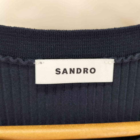 サンドロ sandro Fine knit cardigan リブニット カーディガン レディース JPN:1